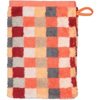 Cawö - Unique Karo 942 - Farbe: koralle - 22 - Waschhandschuh 16x22 cm