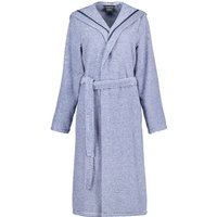 Cawö Damen Bademantel 3336 Kapuze - Farbe: navy-weiß - 16 - M