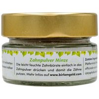 Birkengold Zahnpasta Zahnpulver Minze Glas