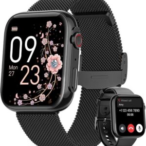 AIMIUVEI G36-N Smartwatch (1,85 Zoll, Andriod iOS), mit Periodenverfolgung 120+Sport HerzfrequenzSpO2 Fitness Tracker IP68