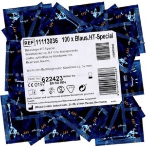 Blausiegel Kondome HT Special Packung mit, 100 St., extrastarke Kondome mit 0.1mm Wandstärke