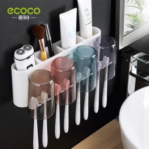 ECOCO Bad Zahnbürste Halter Bad Organizer Elektrische Zahnbürste Halter Wand Badezimmer Zubehör Set