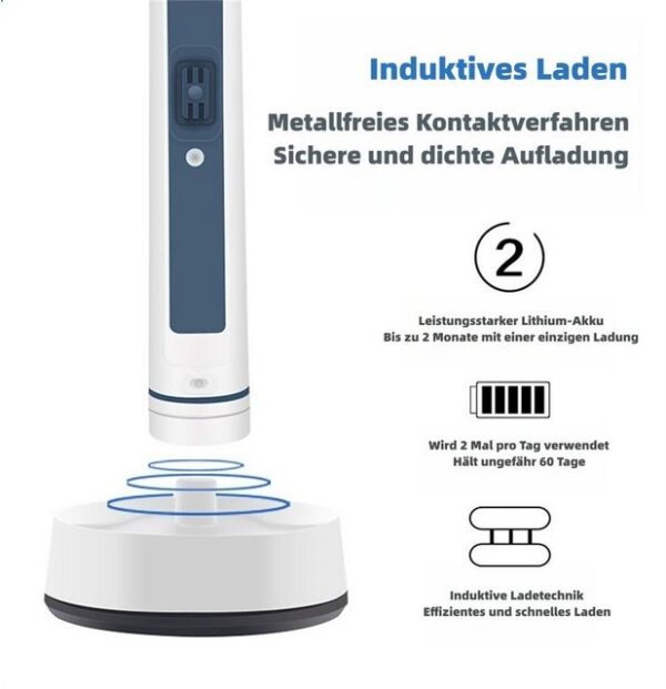 ELEKIN Elektrische Zahnbürste Smart 360 rotierend Sonic Tiefenreinigung Wiederaufladbarer Sensor, Aufsteckbürsten: 3 St., ProtectiveClean,5 Putzmodi,zahnbürsten elektrisch