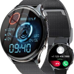 Fitonme Smartwatch (1,39 Zoll, Android iOS), Damen mit Telefonfunktion HD Fitnessuhr Runde mit 110+ Sportmodi SpO2