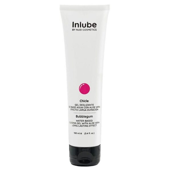 Inlube Gleitgel Chicle (Bubblegum), mit Kaugummi-Geschmack, Tube mit 100ml, aromatisiertes Gleitgel auf Wasserbasis