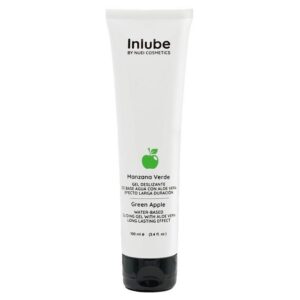 Inlube Gleitgel Manzana Verde (Green Apple), mit Apfel-Geschmack, Tube mit 100ml, aromatisiertes Gleitgel auf Wasserbasis