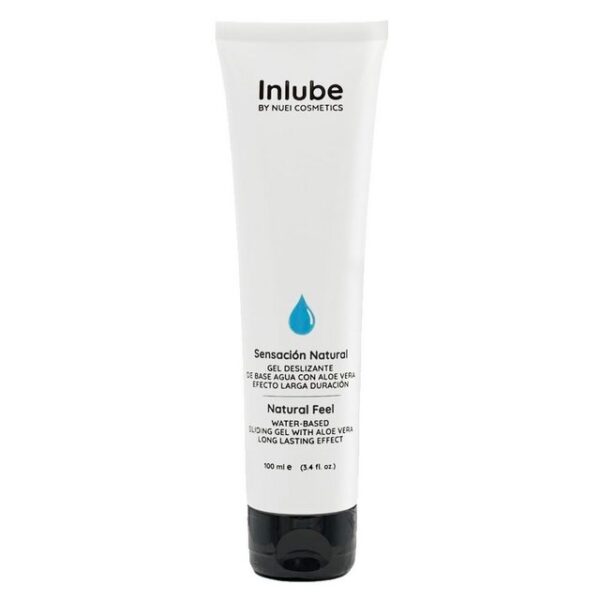 Inlube Gleitgel Sensación Natural (Natural Feel), mit Aloe Vera, Tube mit 100ml, langanhaltendes Gleitgel auf Wasserbasis