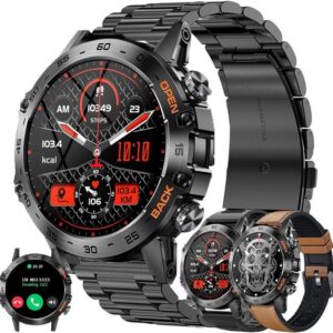 LWEARKD Smartwatch (1,39 Zoll, Android iOS), Herren Telefonfunktion Bluetooth Anrufe IP68 Wasserdicht Fitnessuhr