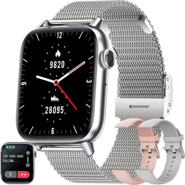 LWEARKD Smartwatch (1,8 Zoll, Andriod iOS), mit 123 Sportmodi SpO2 SchlafmonitorIP68 MenstruationszyklusFitnessuhr