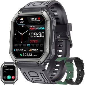 LWEARKD Smartwatch (1,8 Zoll, Andriod iOS), mit Blutdruckmessung Schrittzähler Herzfrequenz30 Sportmodi Fitnessuhr