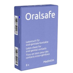 Medintim Kondome MedIntim "Oral Safe" Latexschutztücher mit Aroma, Packung mit 8 Stück Variante: Erdbeere, rosa Lecktücher (Dams) mit Erdbeer-Aroma