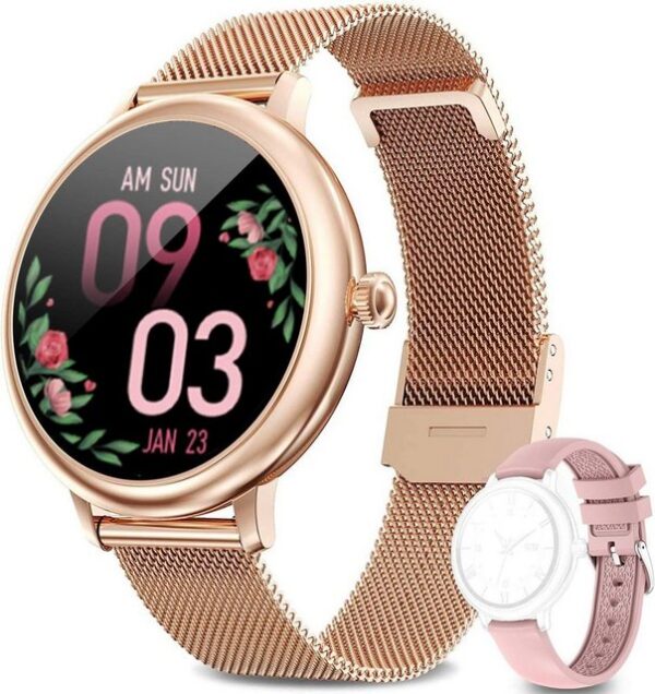 Mutoy Smartwatch, Fitness Tracker Uhr, Damen Herren Smartwatch (Fitnessuhr mit Telefonfunktion 1,08" HD Voll Touchscreen Zoll, Smartwatch Fitness Tracker Uhr, IP67 Wasserdicht, Uhren Watch für Android IOS, Fitnessuhr Tracker mit Pulsmesser Schrittzähler Schlafmonitor Aktivitätstracker cm)