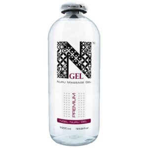 NGel Gleit- und Massagegel NGel "Premium" Nuru Ganzkörper-Massagegel auf Wasserbasis, Flasche mit 1000ml, besonders ergiebig für die extra seidige Ganzkörpermassage