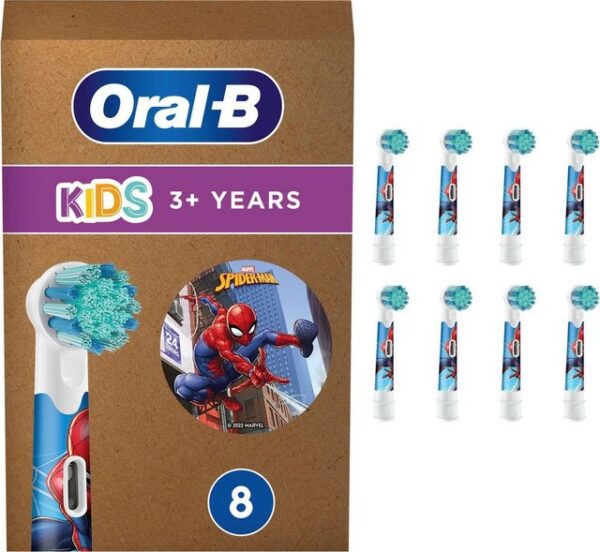 Oral-B Aufsteckbürste Kids Spiderman, für elektrische Zahnbürste, für Kinder ab 3 Jahren, 8 Stück