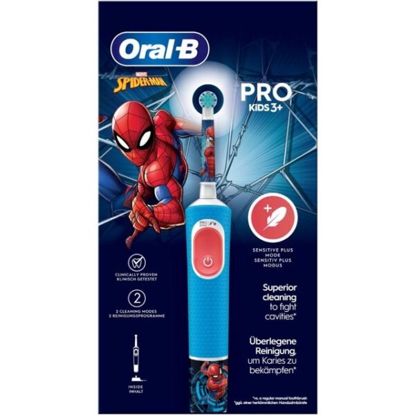 Oral-B Elektrische Kinderzahnbürste Vitality Pro 103 Kids Spiderman - Elektrische Zahnbürste - blau