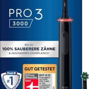 Oral-B Elektrische Zahnbürste Pro 3 3000, Aufsteckbürsten: 2 St., 3 Putzmodi