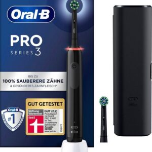 Oral-B Elektrische Zahnbürste Pro 3 3500, Aufsteckbürsten: 2 St., 3 Putzmodi