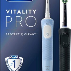 Oral-B Elektrische Zahnbürste Vitality Pro Doppelpack, Aufsteckbürsten: 2 St., Indikator-Borsten