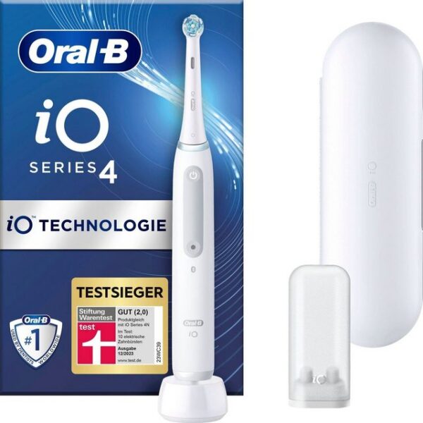 Oral-B Elektrische Zahnbürste iO 4, Aufsteckbürsten: 1 St., mit Magnet-Technologie, 4 Putzmodi, Reiseetui