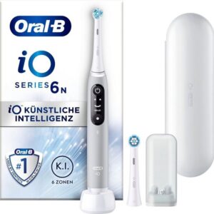 Oral-B Elektrische Zahnbürste iO 6, Aufsteckbürsten: 2 St., mit Magnet-Technologie, Display, 5 Putzmodi, Reiseetui