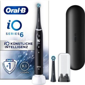 Oral-B Elektrische Zahnbürste iO 6, Aufsteckbürsten: 2 St., mit Magnet-Technologie, Display, 5 Putzmodi, Reiseetui