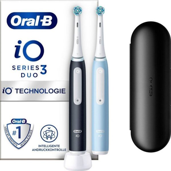 Oral-B Elektrische Zahnbürste iO Series 3 Doppelpack, Aufsteckbürsten: 2 St., Magnet-Technologie