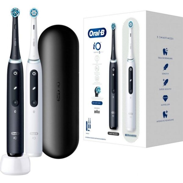 Oral-B Elektrische Zahnbürste iO Series 5 Duo - Elektrische Zahnbürste - black/white