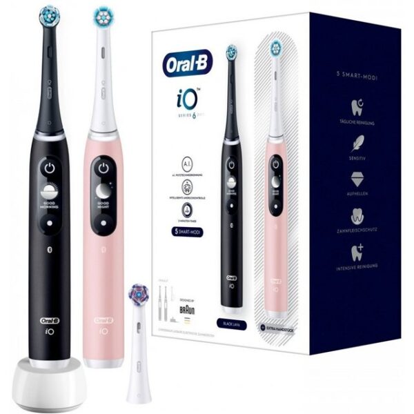 Oral-B Elektrische Zahnbürste iO Series 6 Duo - Elektrische Zahnbürste - black lava/pink sand