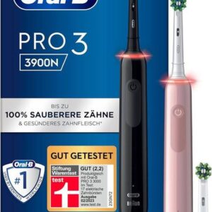 Oral-B Pro3 3900 612626 Elektrische Zahnbürste Schallzahnbürste Schwarz, Rose