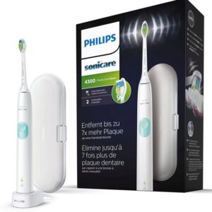 Philips Sonicare Elektrische Zahnbürste ProtectiveClean 4300 HX6807/28, Aufsteckbürsten: 1 St., mit Schalltechnologie und BrushSync Funktion, Ladestation, Reiseetui