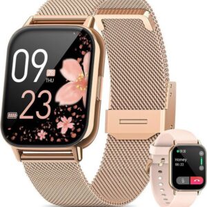 SWGOTA Smartwatch (1,85 Zoll, iOS Android), Damen 2023 Telefonfunktion IP68 Wasserdicht Armbanduhr Schrittzähler