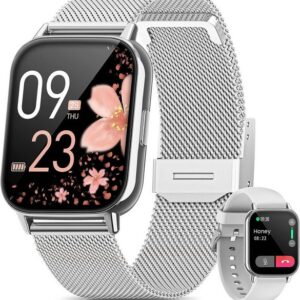 SWGOTA Smartwatch (1,85 Zoll, iOS Android), Damen 2023 Telefonfunktion IP68 Wasserdicht Armbanduhr Schrittzähler