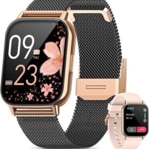 SWGOTA Smartwatch (1,85 Zoll, iOS Android), Damen 2023 Telefonfunktion IP68 Wasserdicht Armbanduhr Schrittzähler