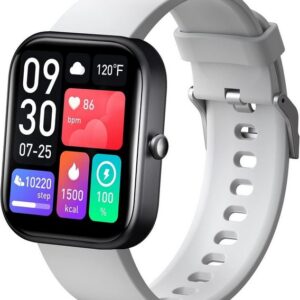 Septoui Smartwatch (2,0 Zoll, Android iOS), Fitness Tracker mit SpO2 Schlaf 100+ Trainingsmod Schrittzähler GPS