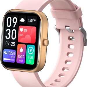 Septoui Smartwatch (2,0 Zoll, Android iOS), Fitness Tracker mit SpO2 Schlaf 100+ Trainingsmod Schrittzähler GPS