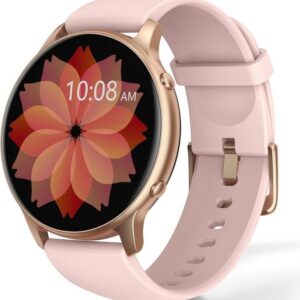 TUYOMA Smartwatch (1,3 Zoll, Android, iOS), Damen IP68 Wasserdicht Sportuhr Schrittzähler mit Herzfrequenz, 300mAh