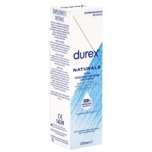 durex Gleitgel Naturals Extra Feuchtigkeitsspendend, Flasche mit 100ml, Gleitgel aus 100% natürlichen Inhaltsstoffen