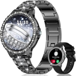 fitonyo Smartwatch (1,32 Zoll, Android iOS), Damen mit Telefonfunktion Diamond mit Anruffunktion 19 Sportmodi Uhr