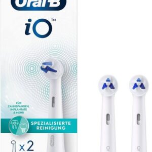 Oral-B Aufsteckbürste iO, Spezialisierte Reinigung für elektrische Zahnbürste, 2 Stück