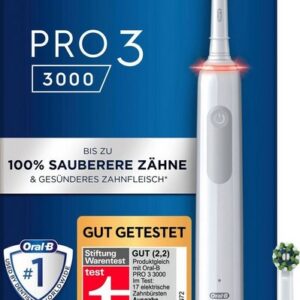 Oral-B Elektrische Zahnbürste Pro 3 3000, Aufsteckbürsten: 2 St., 3 Putzmodi