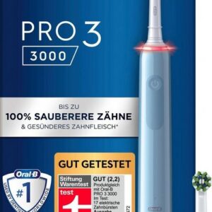 Oral-B Elektrische Zahnbürste Pro 3 3000, Aufsteckbürsten: 2 St., 3 Putzmodi