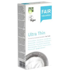 Fair Squared Kondome Ultra Thin Packung mit, 10 St., vegane und gefühlsechte Fair-Trade-Kondome