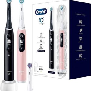 Oral-B Elektrische Zahnbürste Series 6 Elektrische Zahnbürste/Electric Toothbrush, Doppelpack, Aufsteckbürsten: 3 St., Zahnbürsten, Schallzahnbürste elektrisch,Ladeetui, Elektrische Zahnbürste, Aufsteckbürste, Drucksensor,Zahn Reinigung