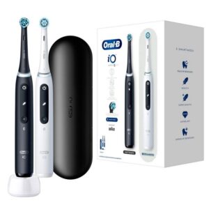 Oral-B Elektrische Zahnbürste iO 5 + 2. Handstück - Matt Black/Quite White