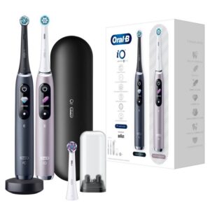 Oral-B Elektrische Zahnbürste iO 9 + 2. Handstück & Lade-Reiseetui - Black Onyx/Rose Quartz