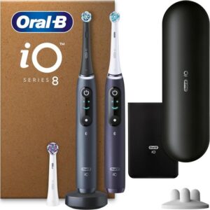 Oral-B Elektrische Zahnbürste iO Series 8 Plus Edition Elektrische Zahnbürste/Electric Toothbrush, Aufsteckbürsten: 3 St., Zahnbürsten, Schallzahnbürste elektrisch,Ladeetui, Elektrische Zahnbürste, Aufsteckbürste, Drucksensor,Zahn Reinigung