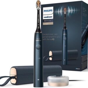 Philips Elektrische Zahnbürste Sonicare DiamondClean Prestige 9900 - Elektrische Zahnbürste, Aufsteckbürsten: 1 St., Zahnbürsten, Schallzahnbürste elektrisch,Ladeetui, Elektrische Zahnbürste, Drucksensor SenseIQ, Zahn Reinigung Gerät