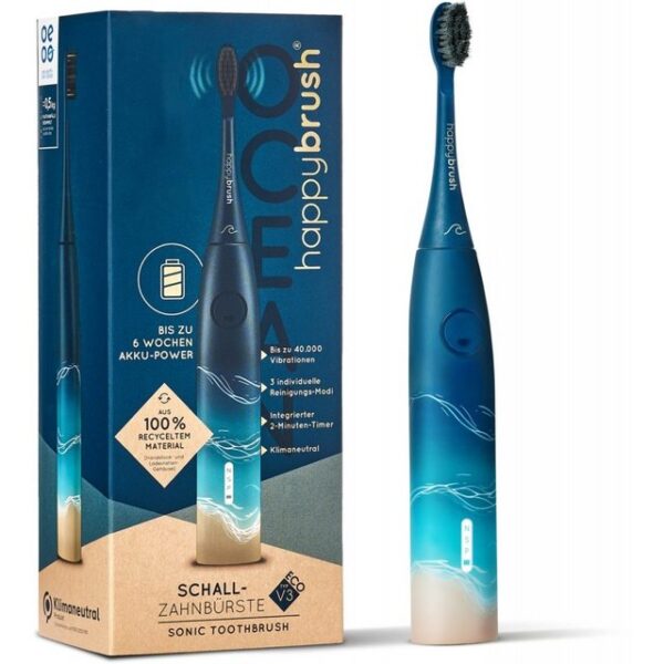 happybrush Zahnbürste ECO VIBE 3 Starterkit Ocean Schallzahnbürste