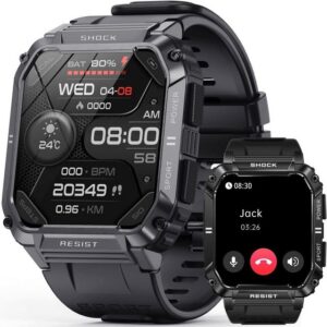 AOYATE Smartwatch, Fitness Tracker Uhr, Damen Herren Smartwatch (Fitnessuhr mit Telefonfunktion 1,95" HD Voll Touchscreen Zoll, Smartwatch Fitness Tracker Uhr, IP68 Wasserdicht, Uhren Watch für Android IOS, Fitnessuhr Tracker mit Pulsmesser Schrittzähler Schlafmonitor Aktivitätstracker cm)