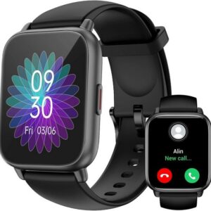 JUNG RUIMEN Smartwatch Damen & Herren Fitnessuhr, mit Bluetooth Smartwatch (4,59 cm/1,85 Zoll) mit Telefon Funktion, 100+ Trainingsmodi, mit Android / iOS, Smarte Uhr für Sport, Smart Uhr Herren, Herzfrequenz, Blutsauerstoff, Schlafanalyse, Fitnessuhr, Fitness Tracker, Sportuhr, Sportuhren Damen Herren Sport